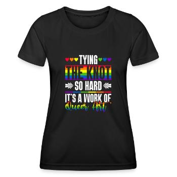 Gay Pride Hochzeit Homo-Ehe - Frauen Funktions-T-Shirt - Schwarz - Vorne - AI Model Female 172 light (172cm)