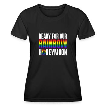 Gay Pride Hochzeit Homo-Ehe - Frauen Funktions-T-Shirt - Schwarz - Vorne - AI Model Female 172 light (172cm)