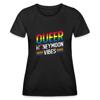 Gay Pride Hochzeit Homo-Ehe - Frauen Funktions-T-Shirt - Schwarz - Vorne - AI Model Female 172 light (172cm)