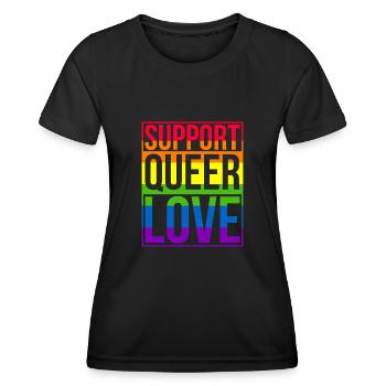 Gay Pride Hochzeit Homo-Ehe - Frauen Funktions-T-Shirt - Schwarz - Vorne - AI Model Female 172 light (172cm)