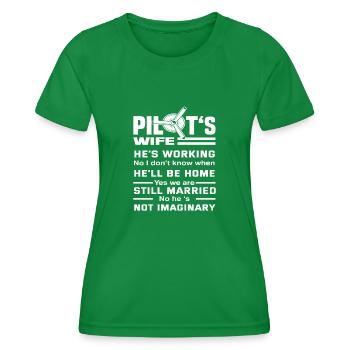 Pilot Ehefrau Frau Piloten - Frauen Funktions-T-Shirt - Kelly Green - Vorne - AI Model Female 172 dark (172cm)