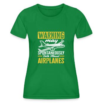 Piloten Flugzeug Liebhaber - Frauen Funktions-T-Shirt - Kelly Green - Vorne - AI Model Female 172 dark (172cm)