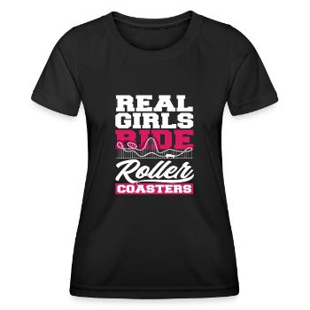Roller Coaster Real Girls Ride Roller Coaster - T-shirt sport Femme - noir - Devant - AI Model Female 172 light (172cm)
