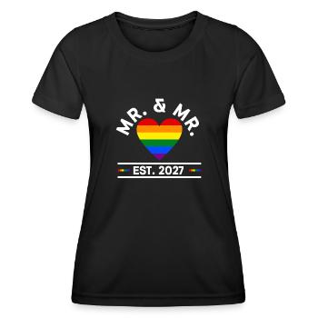 Gay Pride Hochzeit 2027 Homo-Ehe - Frauen Funktions-T-Shirt - Schwarz - Vorne - AI Model Female 172 light (172cm)