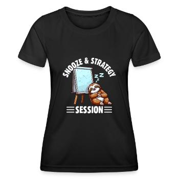 Office Humor Business Home Office Sloth - Women's Functional T-Shirt - black - Front - AI Model Female 172 light (172cm)