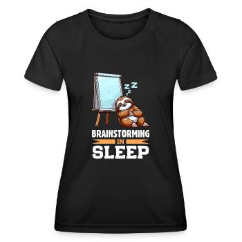 Office Humor Business Home Office Sloth - Women's Functional T-Shirt - black - Front - AI Model Female 172 light (172cm)