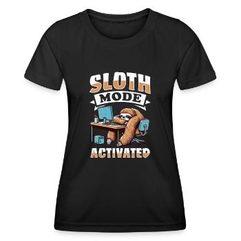 Office Humor Business Home Office Sloth - Women's Functional T-Shirt - black - Front - AI Model Female 172 light (172cm)