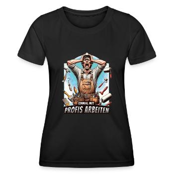 Working with professionals, funny master painter - Women's Functional T-Shirt - black - Front - AI Model Female 172 light (172cm)