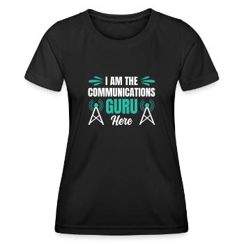 Profession de présentateur de radio de gourou de la communication - T-shirt sport Femme - noir - Devant - AI Model Female 172 light (172cm)