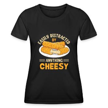 Mozzarella Sticks Käse - Frauen Funktions-T-Shirt - Schwarz - Vorne - AI Model Female 172 light (172cm)