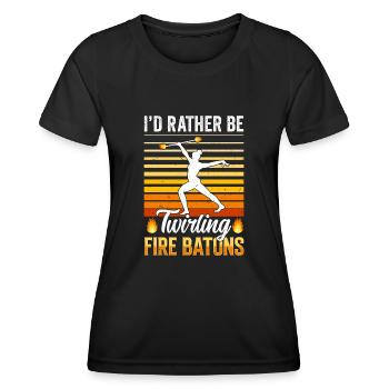 Fire Baton Fire Dance Fire Dancer Fire Dancer - Women's Functional T-Shirt - black - Front - AI Model Female 172 light (172cm)