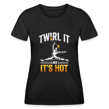 Fire Baton Fire Dance Fire Dancer Fire Dancer - Women's Functional T-Shirt - black - Front - AI Model Female 172 light (172cm)