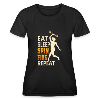 Fire Baton Fire Dance Fire Dancer Fire Dancer - Women's Functional T-Shirt - black - Front - AI Model Female 172 light (172cm)