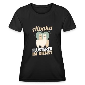 Alpaka Flüsterer - Frauen Funktions-T-Shirt - Schwarz - Vorne - AI Model Female 172 light (172cm)