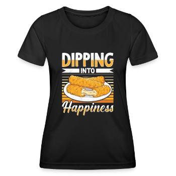Mozzarella Sticks Käse - Frauen Funktions-T-Shirt - Schwarz - Vorne - AI Model Female 172 light (172cm)