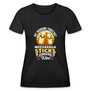 Mozzarella Sticks Käse - Frauen Funktions-T-Shirt - Schwarz - Vorne - AI Model Female 172 light (172cm)