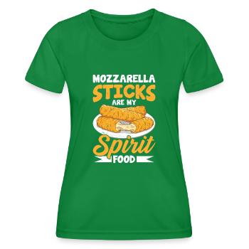 Mozzarella Sticks Käse - Frauen Funktions-T-Shirt - Kelly Green - Vorne - AI Model Female 172 dark (172cm)