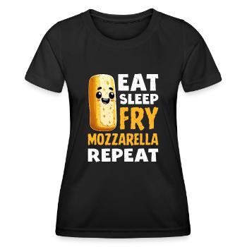 Mozzarella Sticks Käse - Frauen Funktions-T-Shirt - Schwarz - Vorne - AI Model Female 172 light (172cm)