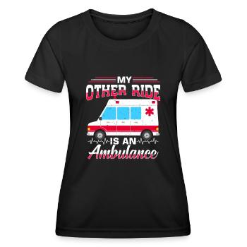 Ambulance infirmière - T-shirt sport Femme - noir - Devant - AI Model Female 172 light (172cm)