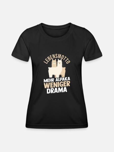 Alpaka - Frauen Funktions-T-Shirt - Schwarz