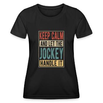 Jockey Retro Geschenk - Frauen Funktions-T-Shirt - Schwarz - Vorne - AI Model Female 172 light (172cm)