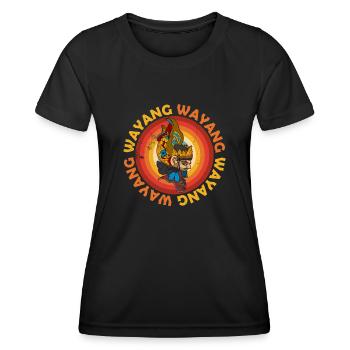 Wayang Kulit Indonesien Reise Bali Asien - Frauen Funktions-T-Shirt - Schwarz - Vorne - AI Model Female 172 light (172cm)