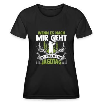 Jagd Jagen Hirschjagd Wildschweinjagd Jäger - Frauen Funktions-T-Shirt - Schwarz - Vorne - AI Model Female 172 light (172cm)