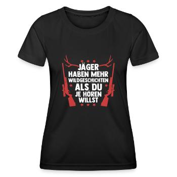 Hunting Hunting Deer Hunting Wild Boar Hunting Hunter - Women's Functional T-Shirt - black - Front - AI Model Female 172 light (172cm)