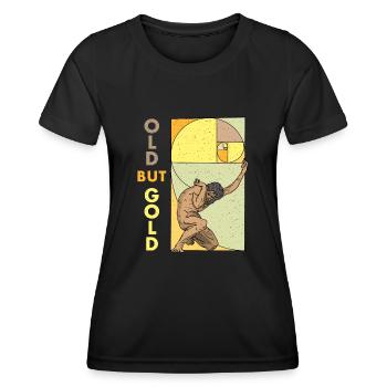 Geometrie Goldener Schnitt Fibonacci Spirale - Frauen Funktions-T-Shirt - Schwarz - Vorne - AI Model Female 172 light (172cm)