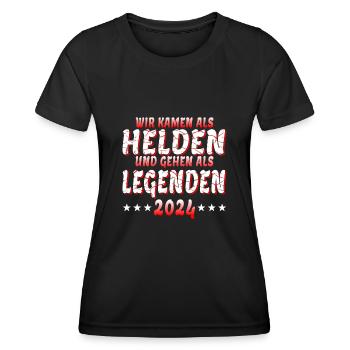 Helden und Legenden - Abschlussklasse 2024 - Frauen Funktions-T-Shirt - Schwarz - Vorne - AI Model Female 172 light (172cm)