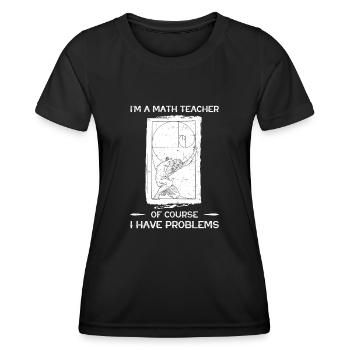 Mathe Lehrer Fibonacci Goldener Schnitt Kunst - Frauen Funktions-T-Shirt - Schwarz - Vorne - AI Model Female 172 light (172cm)