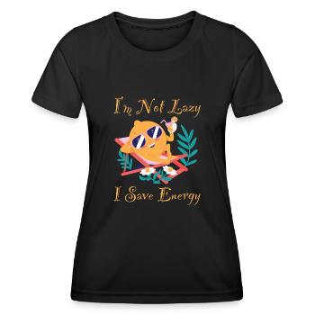 Je Ne Suis Pas Paresseux J’économise de l’énergie Citron Paresseux Drôle - T-shirt sport Femme - noir - Devant - AI Model Female 172 light (172cm)