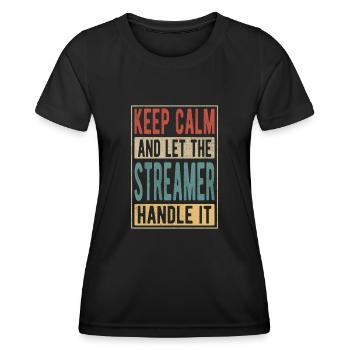 Streamer Retro Gift - Women's Functional T-Shirt - black - Front - AI Model Female 172 light (172cm)