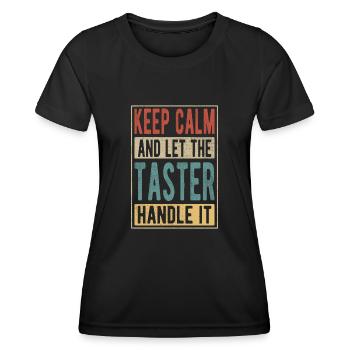 Cadeau rétro d’essai - T-shirt sport Femme - noir - Devant - AI Model Female 172 light (172cm)