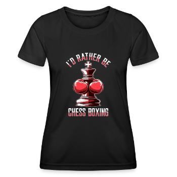 Schachboxen - Frauen Funktions-T-Shirt - Schwarz - Vorne - AI Model Female 172 light (172cm)