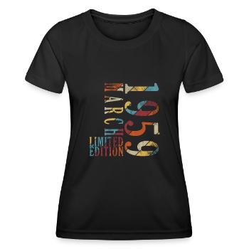 March 1959 March Anniversary March 1959 - Women's Functional T-Shirt - black - Front - AI Model Female 172 light (172cm)