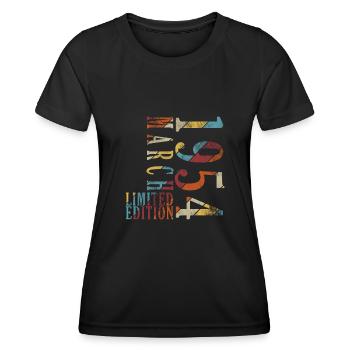 March 1954 March Anniversary March 1954 - Women's Functional T-Shirt - black - Front - AI Model Female 172 light (172cm)