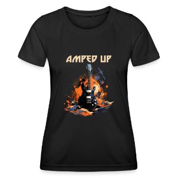 Verstärktes lustiges Zitat Gitarrenlehrer - Frauen Funktions-T-Shirt - Schwarz - Vorne - AI Model Female 172 light (172cm)