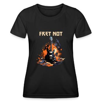 Fret Pas Drôle Citation Professeur De Guitare - T-shirt sport Femme - noir - Devant - AI Model Female 172 light (172cm)