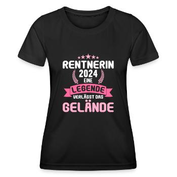 Ruhestand Pension Rentnerin Rentner Rente 2024 - Frauen Funktions-T-Shirt - Schwarz - Vorne - AI Model Female 172 light (172cm)