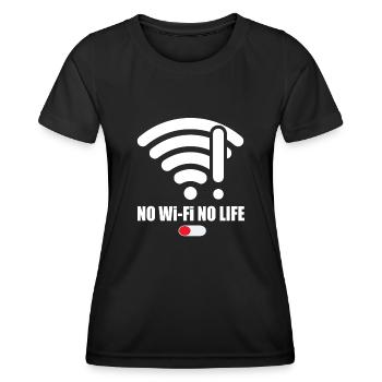 Pas de Wifi-Pas de vie Wifi Wifi Dire Signal Internet - T-shirt sport Femme - noir - Devant - AI Model Female 172 light (172cm)