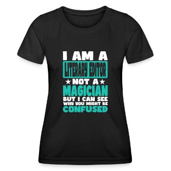 Literary Editor - Women's Functional T-Shirt - black - Front - AI Model Female 172 light (172cm)
