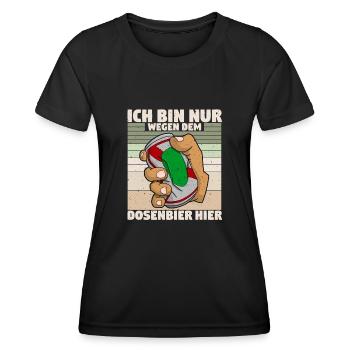 Bier Alkohol Suafen Dosenbier Biertrinker Geschenk - Frauen Funktions-T-Shirt - Schwarz - Vorne - AI Model Female 172 light (172cm)