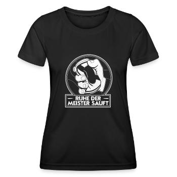 Saufen Biertrinker Bierdose Dosenbier Kistenlauf - Frauen Funktions-T-Shirt - Schwarz - Vorne - AI Model Female 172 light (172cm)