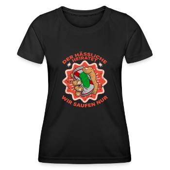 Alkohol Bier Dosenbier Saufen party Geschenk - Frauen Funktions-T-Shirt - Schwarz - Vorne - AI Model Female 172 light (172cm)