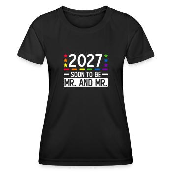 Gay Pride 2027 Mariage Mariage gay - T-shirt sport Femme - noir - Devant - AI Model Female 172 light (172cm)