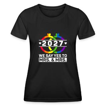 Gay Pride 2027 Mariage Mariage gay - T-shirt sport Femme - noir - Devant - AI Model Female 172 light (172cm)