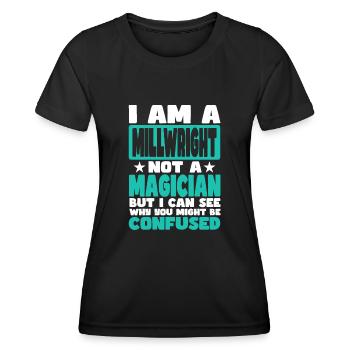 Chantier - T-shirt sport Femme - noir - Devant - AI Model Female 172 light (172cm)