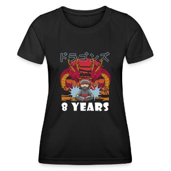8th Birthday Ninja 8 Years Ninja Costume Gift - Women's Functional T-Shirt - black - Front - AI Model Female 172 light (172cm)