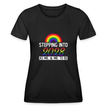 Gay Pride 2028 Mariage Mariage gay - T-shirt sport Femme - noir - Devant - AI Model Female 172 light (172cm)